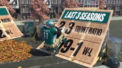 [Highlight] just a fuckin surreal ESPN graphic discussing Wentz's TD:INT ratio