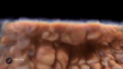 Stellar convection consists of mass movement of plasma within the star which usually forms a circular convection current with the heated plasma ascending and the cooled plasma descending. (Credit: Milky Way app)