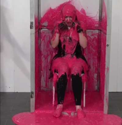 She really, really didn't want to be gunged but that wasn't going to stop her getting absolutely covered
