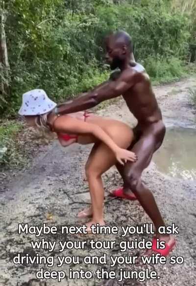 Tour guide fucking white tourist wife