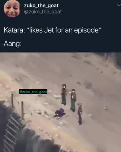 Zutara shippers when aang and katara kissed (I'm kidding don't comment murder me I love y'all 😪)