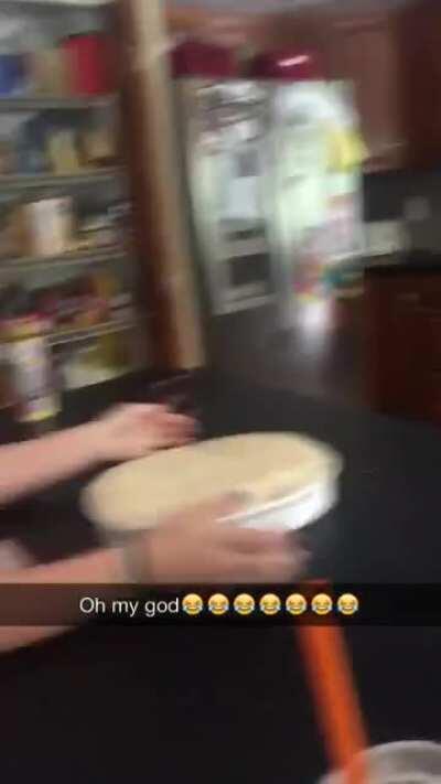 Girl trys to lick dinner when mom isn’t looking, doesn’t go well.