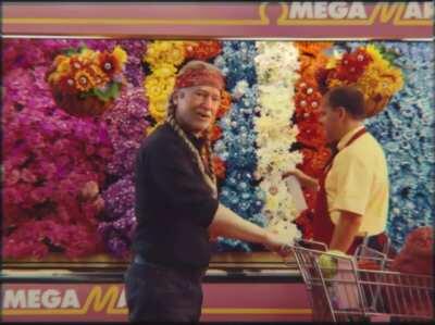 When you have to walk into a grocery store peaking on 3 hits. And also... Willie Nelson.