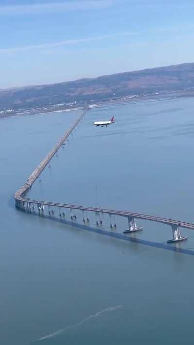 Plane appears to be floating mid-air