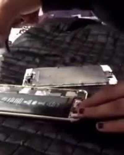 Cutting an iPhone battery