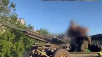 The Sheikh Mansur Battalion uses an 82mm self-loading mortar mounted on a GAZ truck to shell Russian positions in Zaporizhzhia