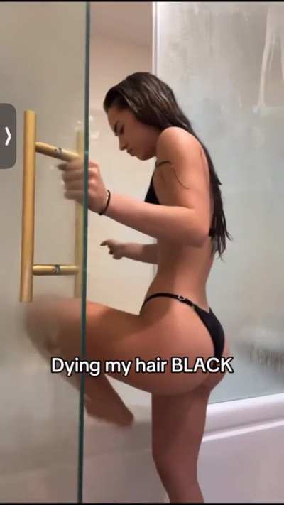 the only person to body check and get shots of her ass in a vid about DYING HAIR