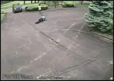 The second guy was probably thinking "Jeez Joe, I can't believe you forgot to put your truck in park."