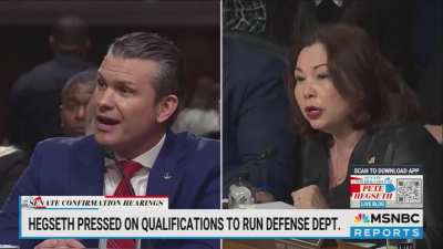 Tammy Duckworth eviscerates Pete Hegseth's credibility and challenges his intellect and basic geography skills