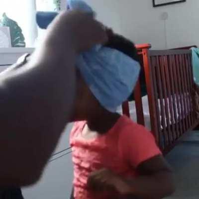 dad..it's like a ball..cute kid