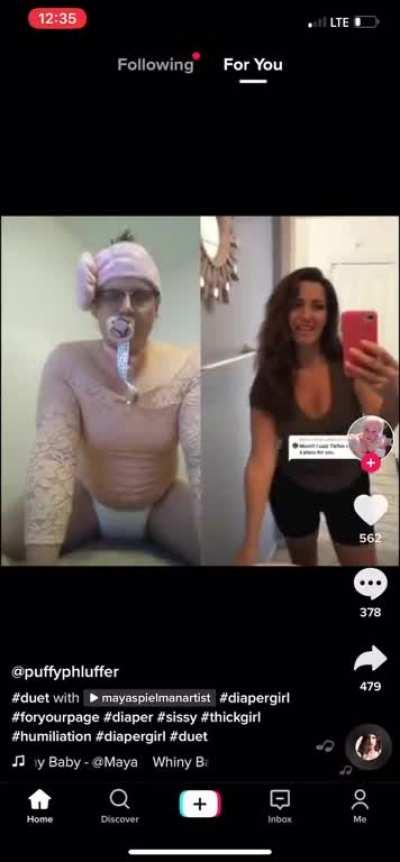 I present to you: grown man as baby