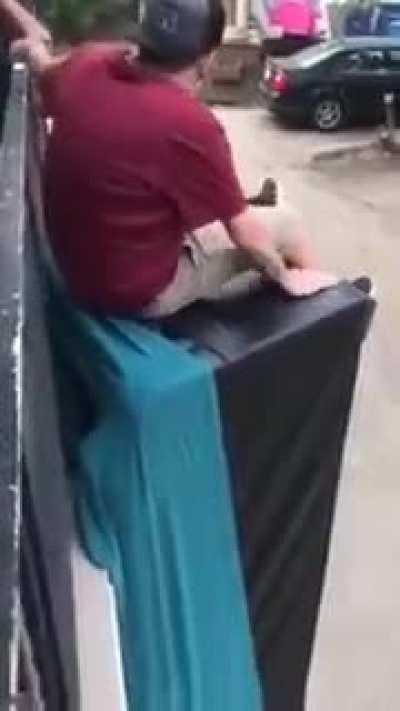 Riding Down Couch Kept Vertically...........