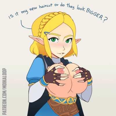Zelda examining her bust