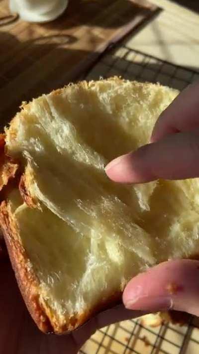 Depression baked this brioche loaf today. Very pleased as it’s my first time making bread ☺️