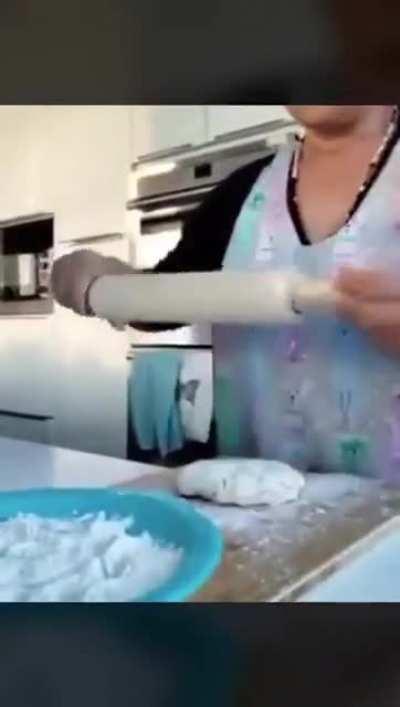 HMC while I roll the dough.
