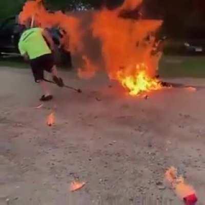 Sledgehammer to the spray paint