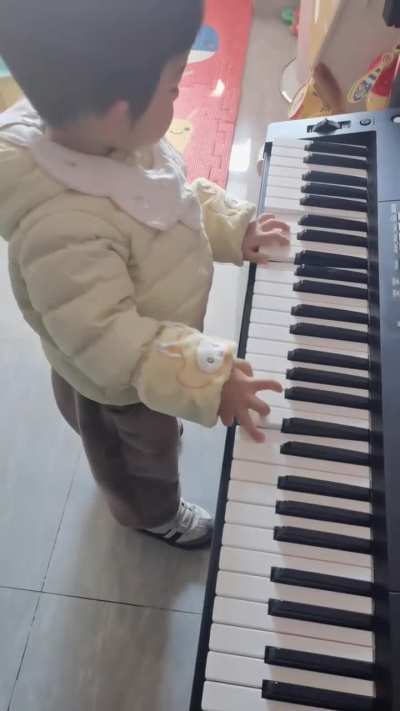 2 yo 6 months toddler playing. Is this natural talent?