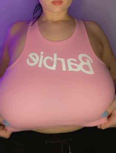 Describe my boobs using only one word