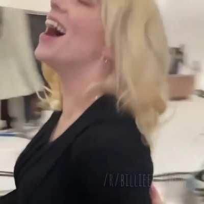 Billie Eilish see-through in a corset