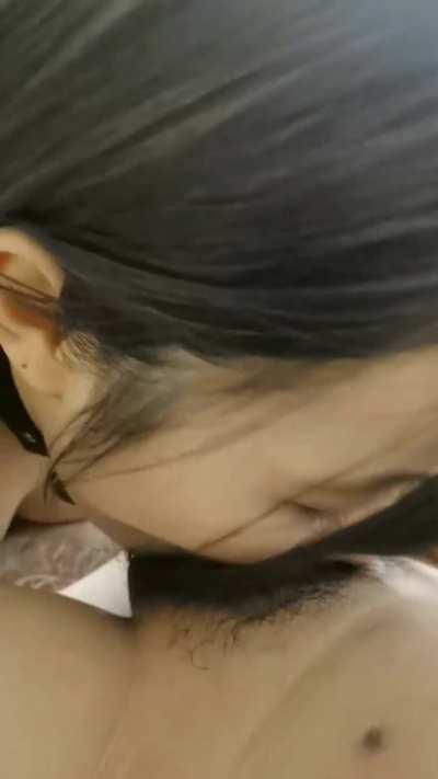 Cute Asian Girl Playing with Her BF's Cock