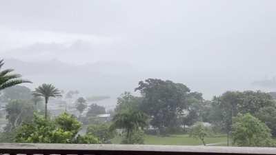 Rain on the east side of Oahu, HI