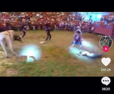 HMFT after I get dragged like a doll by a Bull during a rodeo show