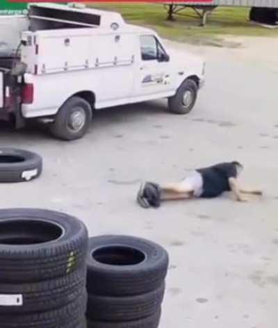 Pulling up pants while laying on floor out of disappointment