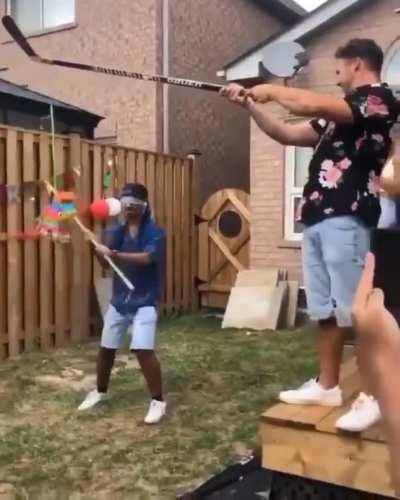 HMBC while I hold up a piñata