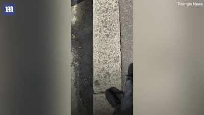 Man draped his car in a Palestinian flag while waiting to pick up his sister from school. Zionist Karen shows up, harasses him, and calls the cops. Ten cops arrive in six cars to fine him for causing her and other parents 