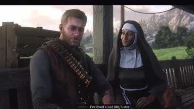 A tribute to a generation of games all based around Arthur’s conversation with the nun.