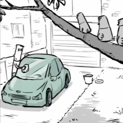 Washing the car on a sunny day