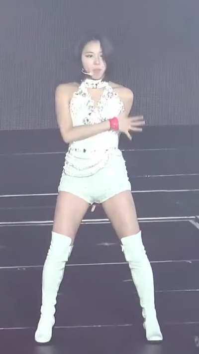 Chaeyoung - white knee-high boots, shorts & top, born this way