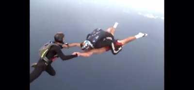 Travis Pastrana literally holding a red bull & skydiving without a parachute
