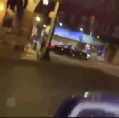 Naked man with huge juicers walking around in public