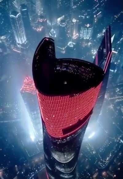 I'm getting villain vibes from the Shanghai Tower in Shanghai, China