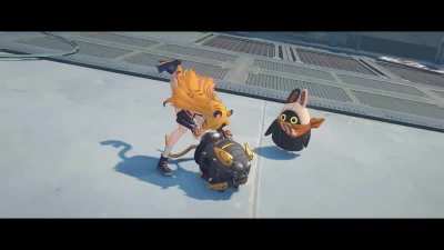 Ju Fufu uses her weapon as a scratching post