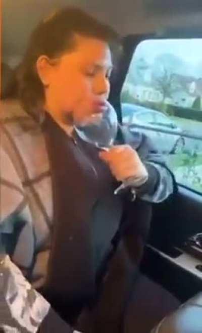 Wine glass stuck over the mouth