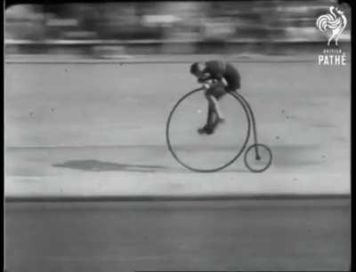 Penny Farthing Bicycle race in 1928