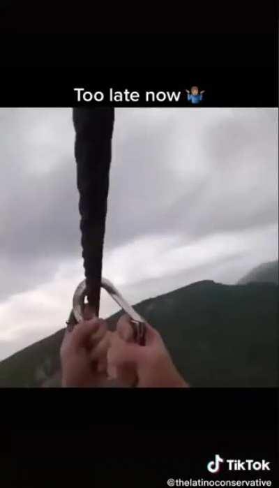 He was running on a steel cable mountain top to mountain...