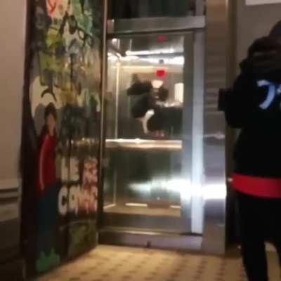 Doing a backflip in an elevator