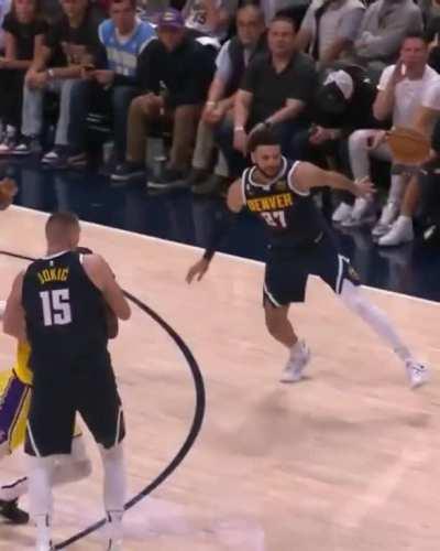 A fan gave LeBron a towel after his drink accidentally spilled on him