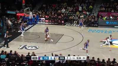 [Highlight] Cam Johnson hits a triple and Bridges gets a steal from the inbounds and lays it in as the Suns Duo Debut