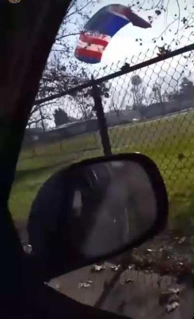 Idiot nearly dies flying a thing into the power lines