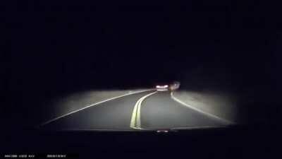 Racing in the mountains at night...