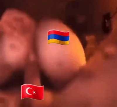 POV: Your Armenian sisters juices cover your face because of Turkish cock 