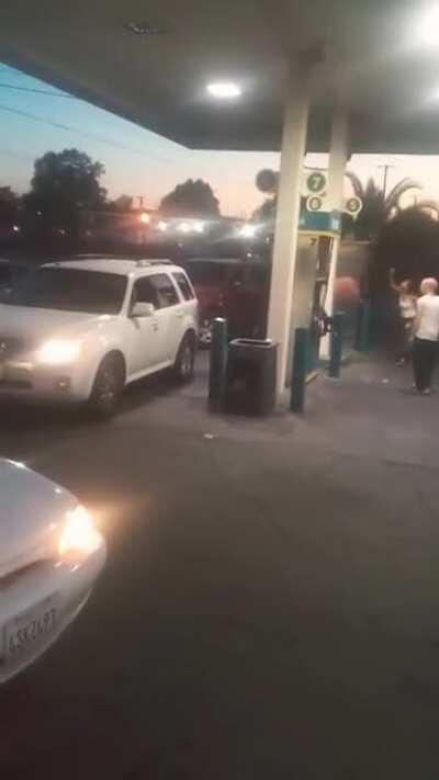 Fight at gas station
