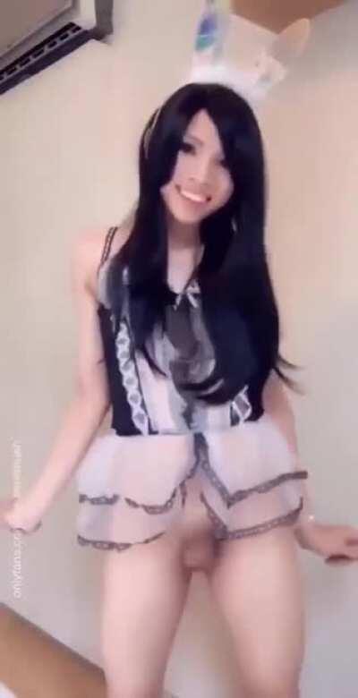 Cute girl dressed like bunny uwu NSFW