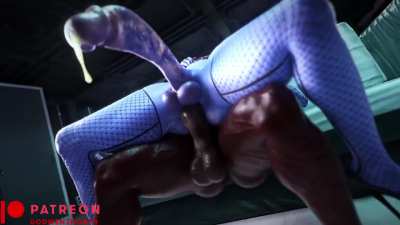 Widowmaker leaks while she's fucked by Sojourn (by GodWentNorth1)