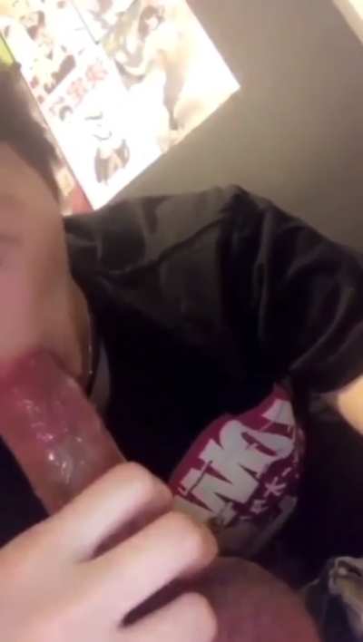 Goth roommate loves giving head