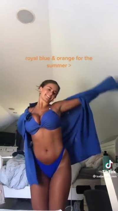 Blue bikini is lovely